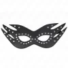 Leatherette Mask with Rivets Model 3 - Elegant Black 26x9.5 cm