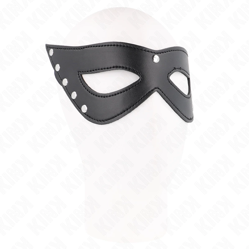 KINK Maska na Oczy 5 Nitow Czarna 28x8 cm Skorzana Regulowana