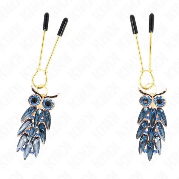 Owl Pendant Adjustable Nipple Clamps 6 cm - Stylish Metal Design