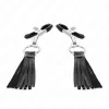 Leatherette Tassel Nipple Clamps 6cm - Adjustable Metal Design