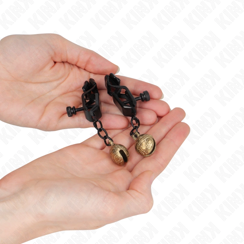KINK Bell Jaw klipsy ozdobne na sutki czarne 7 cm z dzwoneczkami