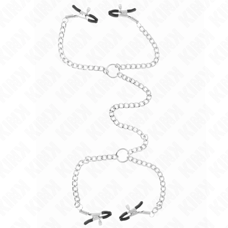 4-Chain Adjustable Nipple Clips with Decorative Chains 32cm
