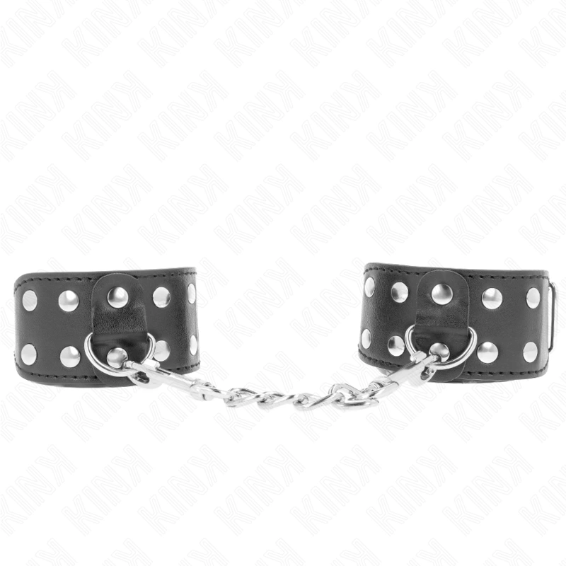 Adjustable Black Wristbands with Double Stud Row Adjustable Black Wristbands with Double Stud Row