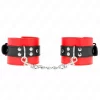 Adjustable Wrist Restraints Red-Black 17-28cm Secure Fit Padded Cuffs