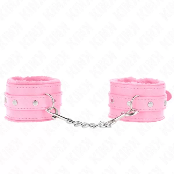 Premium Fur-Lined Adjustable Wrist Restraints Pink 17-29cm