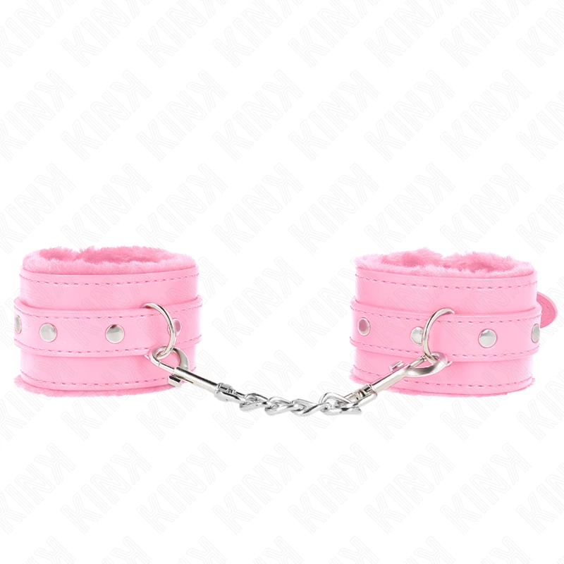 Premium Fur-Lined Adjustable Wrist Restraints Pink 17-29cm