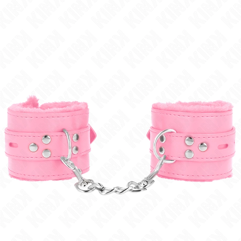 Fur-Lined Adjustable Wrist Restraints Pink 17-29cm x 6cm Comfort Fit