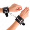 KINK Opaska na nadgarstki czarna z czerwonÄ… podszewkÄ… regulowana 20-28cm