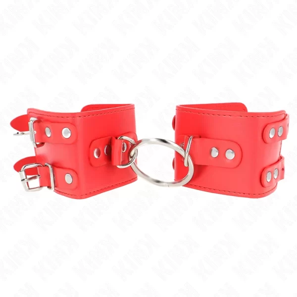 Fixed Wrist Restraints Adjustable Red with Studs 17-22 cm x 6.5 cm