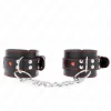 Adjustable Black Wrist Bands with Red Heart Accent 21-28cm x 5.5cm