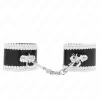 Black Adjustable Wrist Cuffs with White Lace
