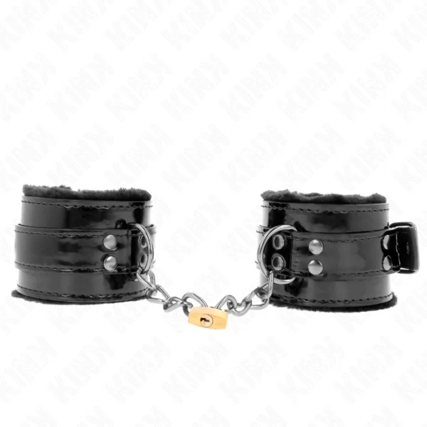 Adjustable Wrist Restraints with Copper Lock 17-29cm Black/Gold