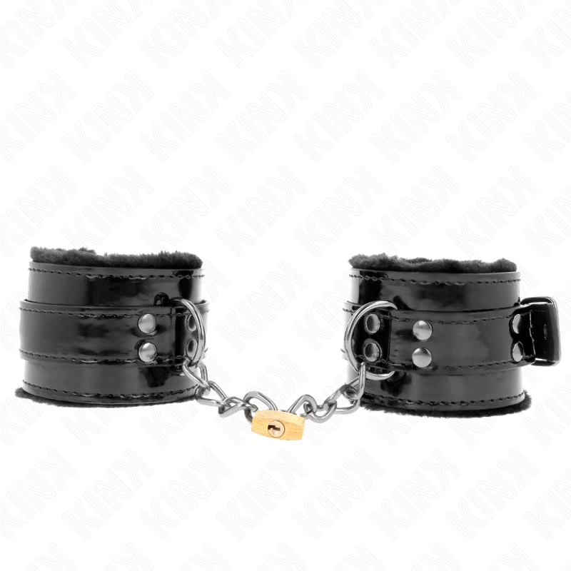 Adjustable Wrist Restraints with Copper Lock 17-29cm Black/Gold