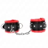 Heavy Wrist Restraints Red Fur Lining Adjustable 20-30cm x 6cm Heavy Wrist Restraints Red Fur Lining Adjustable 20-30cm x 6cm
