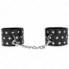 Punk Adjustable Wrist Restraints 19-24 cm Black Vegan Leather