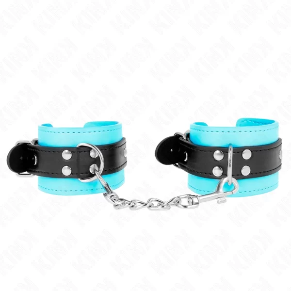 Adjustable Blue Wrist Restraints with Soft Fur Lining 20-28cm