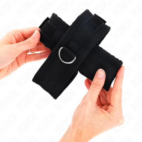 Cross Cuffs Black 34x5.5 cm - Adjustable Wrist Restraint System