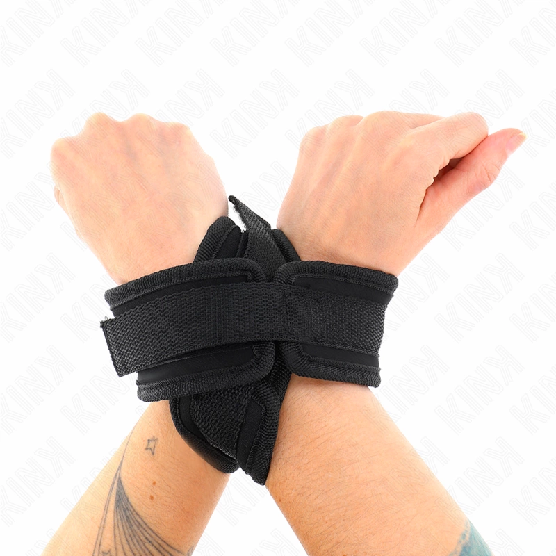 KINK Krzyżowe Mankiety Skorzane Czarne 34x5 KINK Krzyżowe Mankiety Skorzane Czarne 34x5