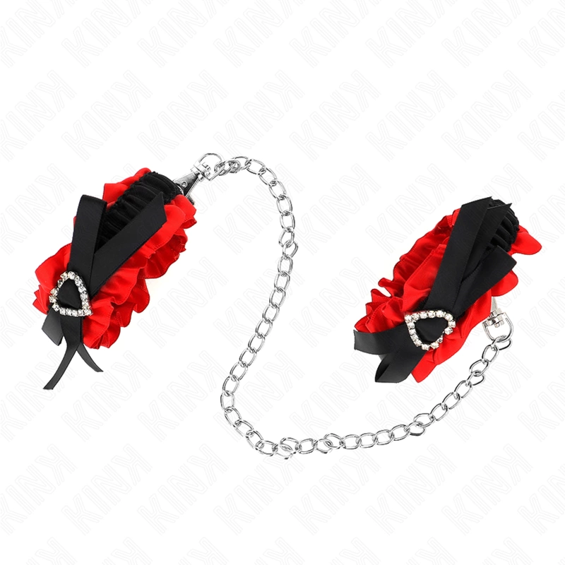KINK Koronkowe Opaski na Nadgarstki Red Heart Regulowane 22-35 cm