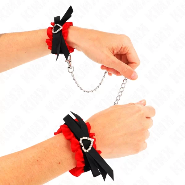 Lace Adjustable Wrist Bands Red Heart Details 22-35cm