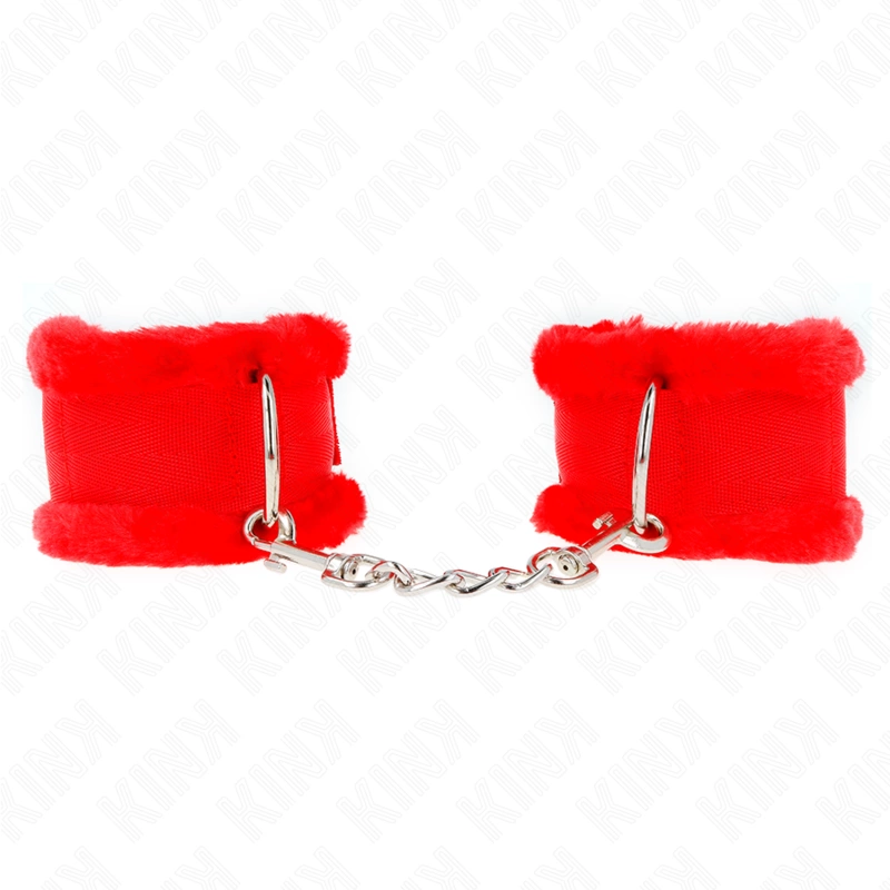Furry Lined Adjustable Wrist Restraints Red 17-31 cm x 7 cm