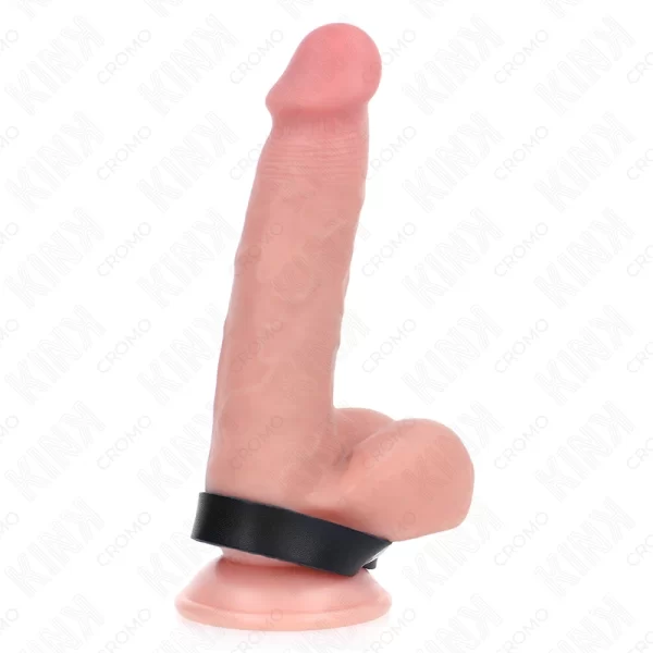 Leather Adjustable Intimate Ring with Pressure Closure 21.5x1.5cm Black
