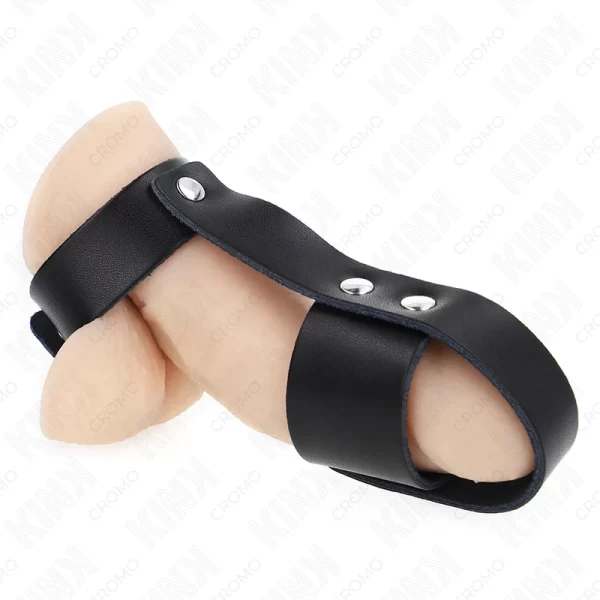 Leather Cage Ring Adjustable Divider - High-Quality Black Strap System