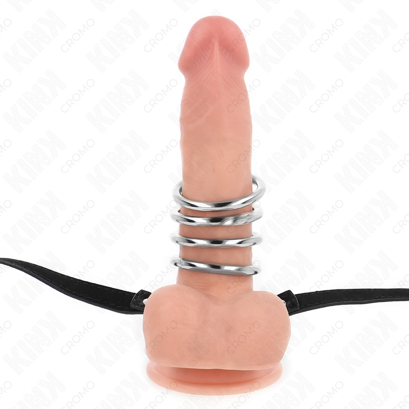 Kink Zestaw 5 pierÅ›cieni metalowych z paskiem skorzanym 3