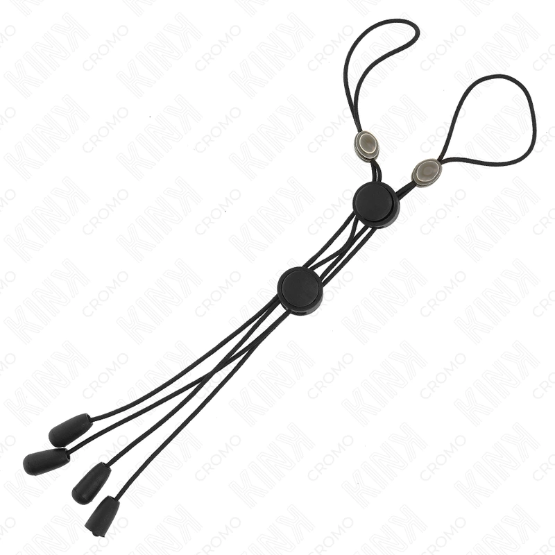 Black Detail Adjustable Nipple Clamps with Elastic Band - Metal