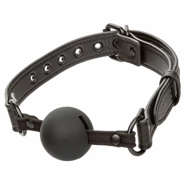 Nocturnal Silicone Ball Gag Black - Adjustable Comfort Fit