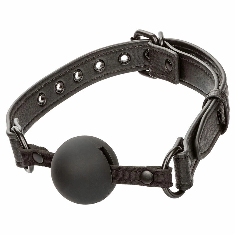 Nocturnal Silicone Ball Gag Black - Adjustable Comfort Fit