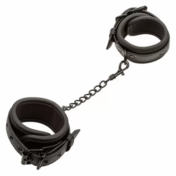 Nocturnal Adjustable Wrist Cuffs Black - Double-Stitched Leather