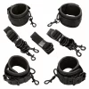 Nocturnal Adjustable Bed Restraint System Black Leather