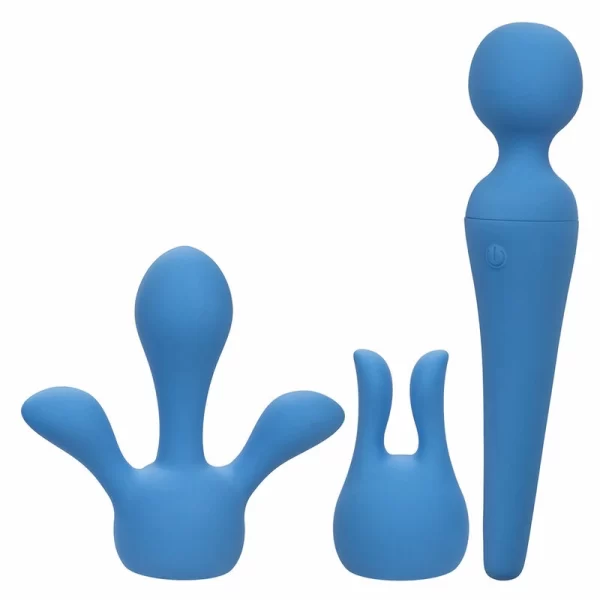 Couture Collection Wand Kit Blue - 10-Speed Silicone Massager