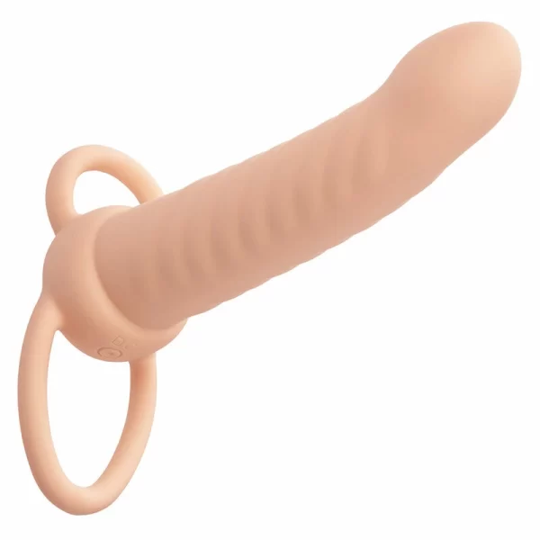 Maxx Ribbed Dual Stimulation Device 10 Modes Flesh Silicone