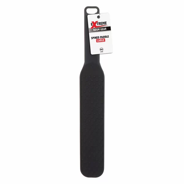 Extreme Spiked Paddle Large Black - Silicone Impact Tool 31cm