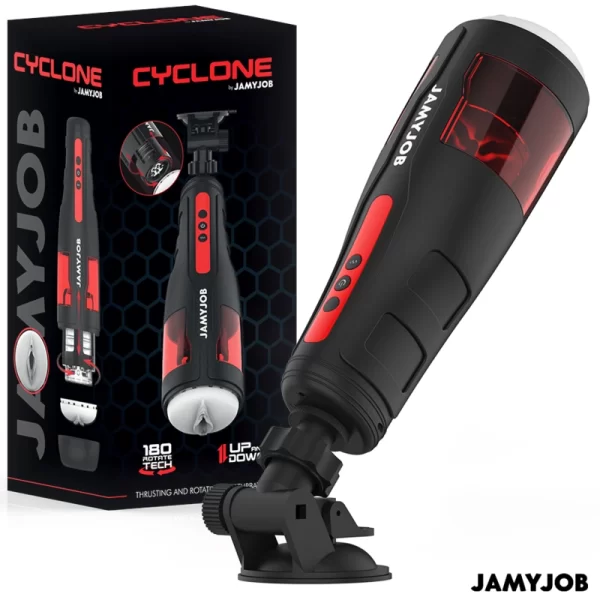 Cyclone Automatic Intimate Machine 10 Rotation & Thrust Modes Black-Red