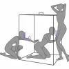 Secret Dome Kink Club Cabin Scandale fioletowy - system z kajdankami LED 100x100x140 cm