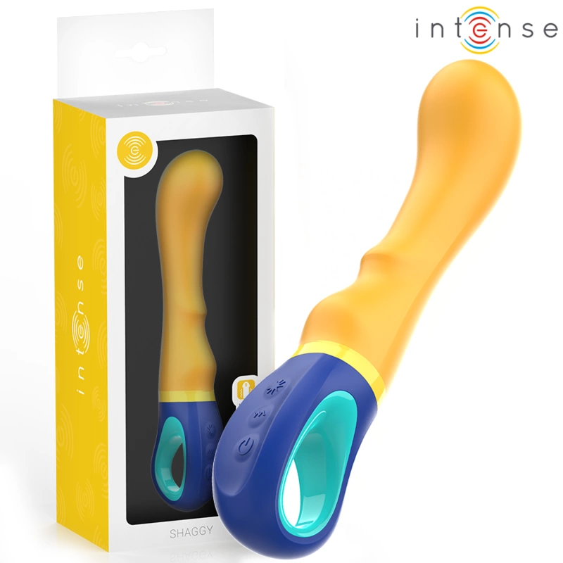 Shaggy Yellow Curved G-Spot Vibrator Ergonomic Silicone Design