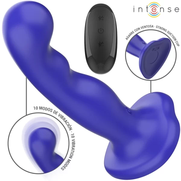 Shorty Blue Remote-Controlled Vibrator with Suction Cup 16cm