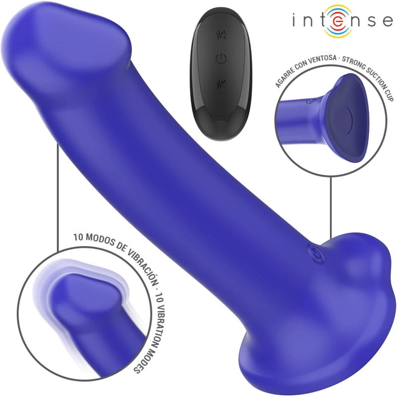 Victoria Dark Blue 10-Mode Silicone Intimate Device with Remote Control