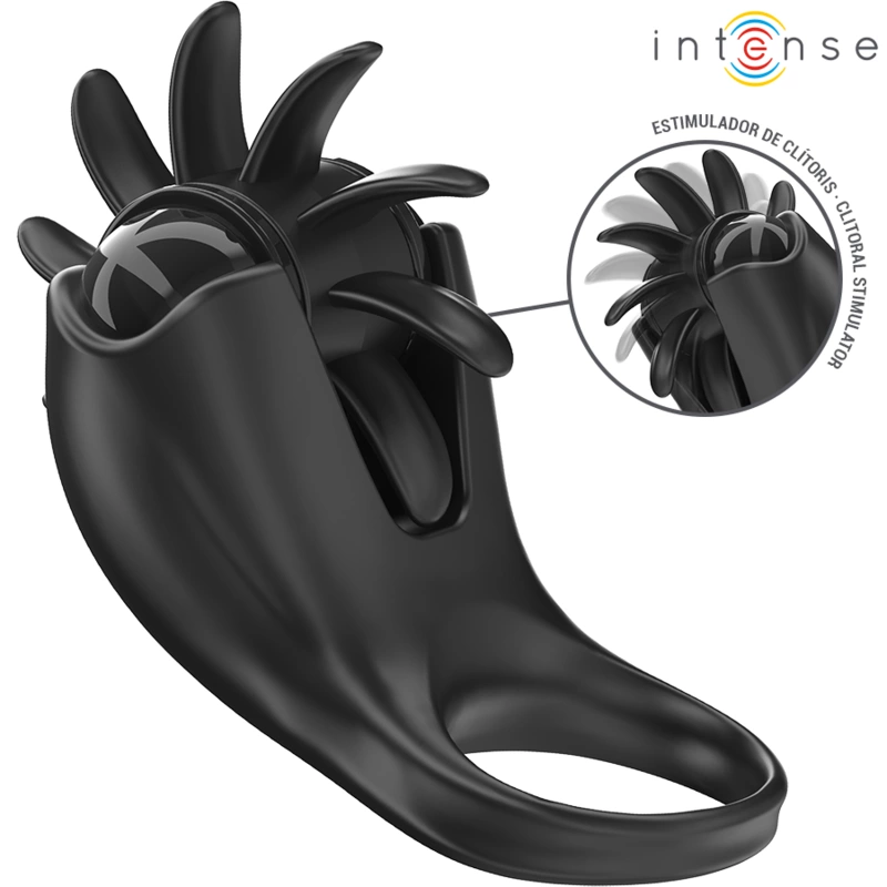 Mabel Black Vibrating Ring with 10 Modes & Anatomical Stimulator