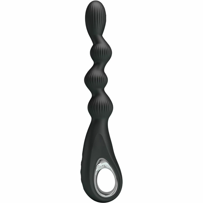 Federer Anal Vibrator 12 Modes Black Silicone USB Rechargeable