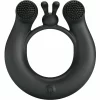 Dahlia Silicone Vibrating Ring 12 Modes Black USB Rechargeable