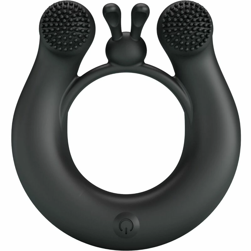 Dahlia Silicone Vibrating Ring 12 Modes Black USB Rechargeable