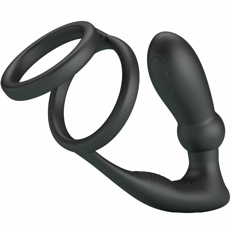 Emoni Black Silicone Dual Intimate Ring & Plug Emoni Black Silicone Dual Intimate Ring & Plug