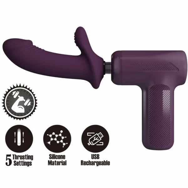 DJ Scholar Massager 5 Modes Purple Silicone Head