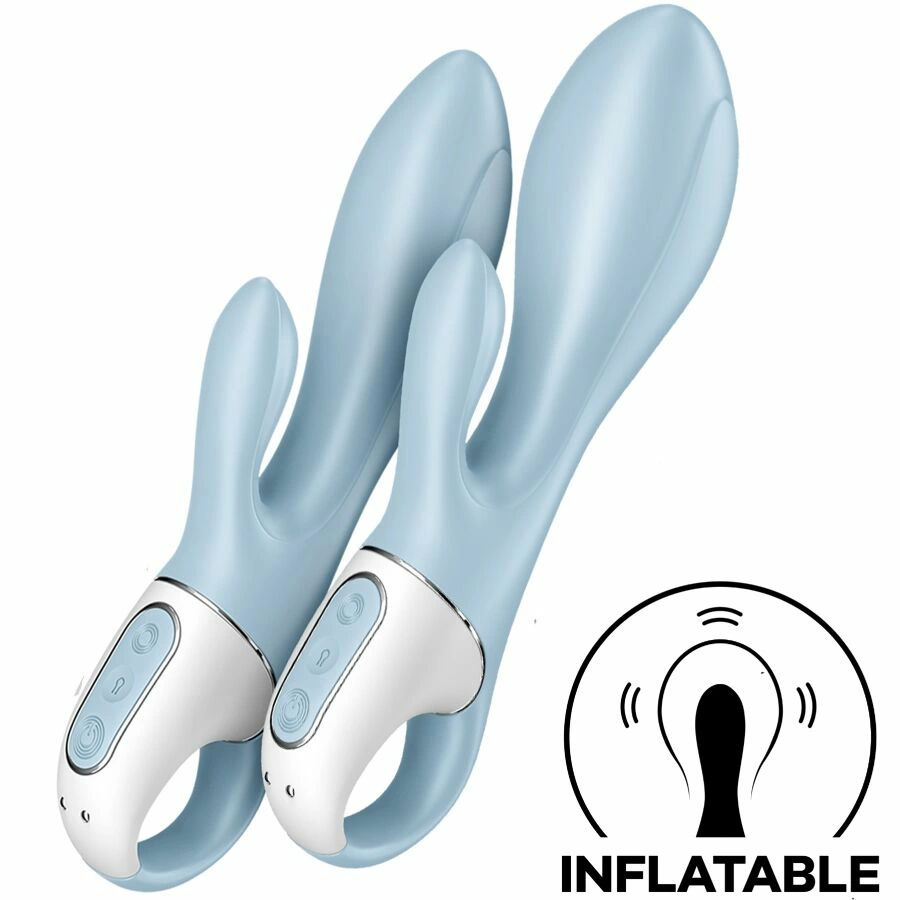 Air Pump Bunny 1 Inflatable Dual-Action System Blue Silicone