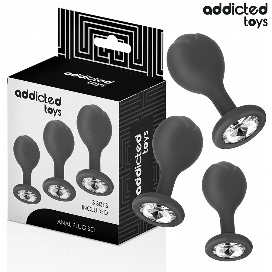 Toys Silicone Plug Set 3 Sizes with Decorative Gem Base