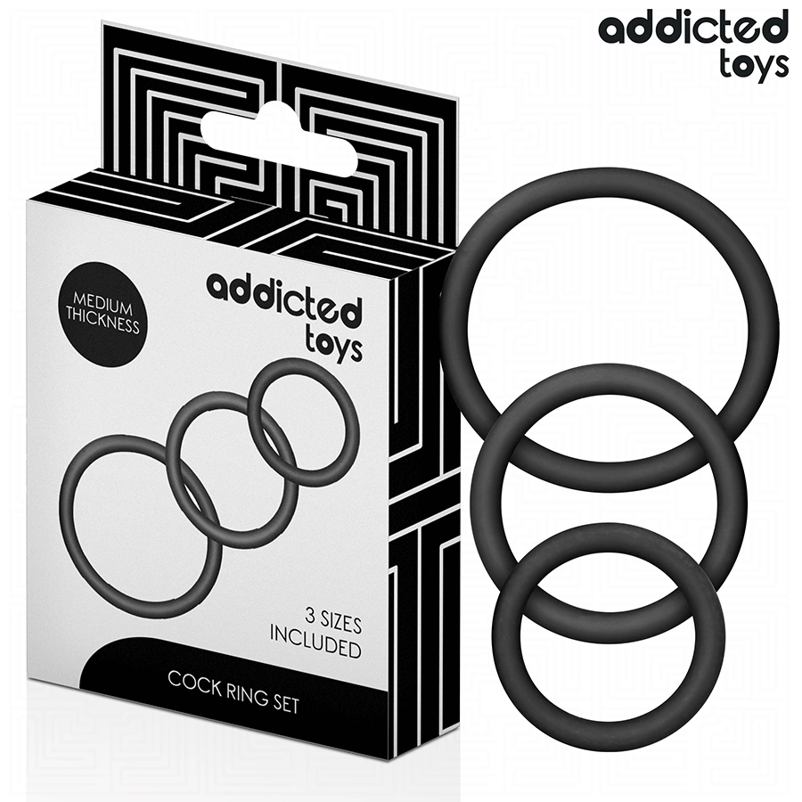 Toys Silicone Support Rings Set 3 Sizes Black 8435565956561